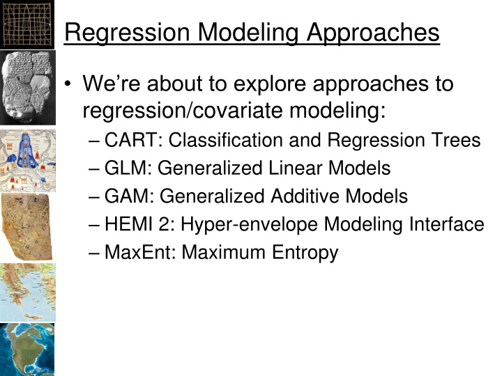 regression modeling approaches