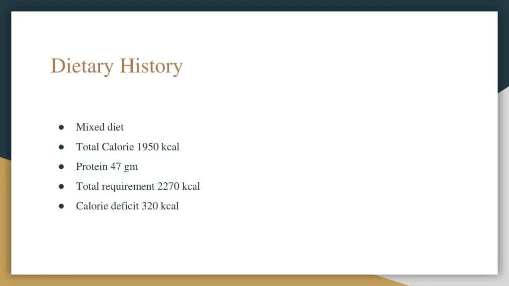 dietary history