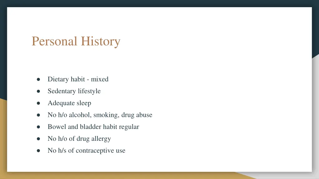 personal history