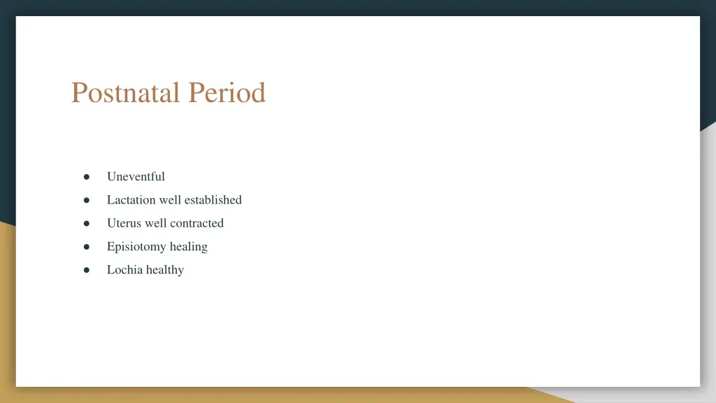 postnatal period