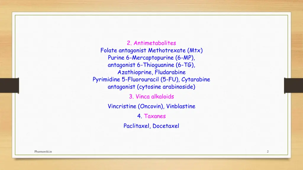 2 antimetabolites