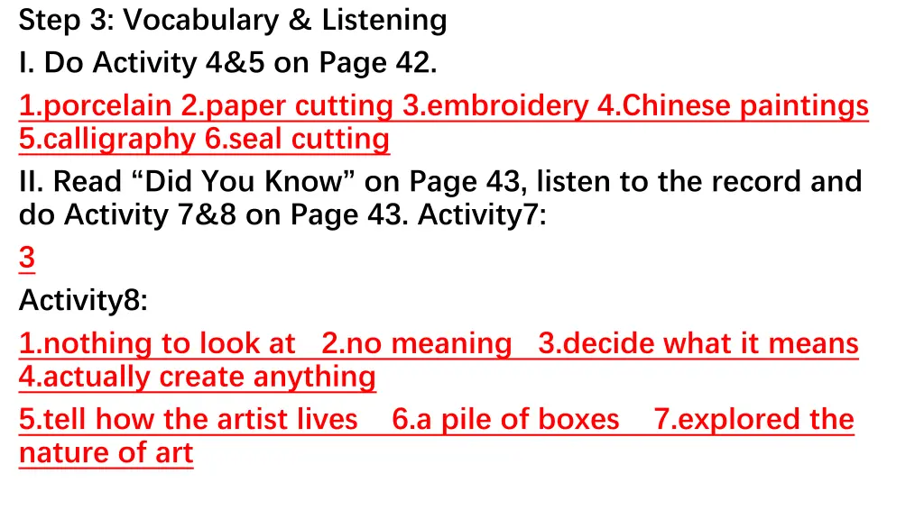 step 3 vocabulary listening i do activity