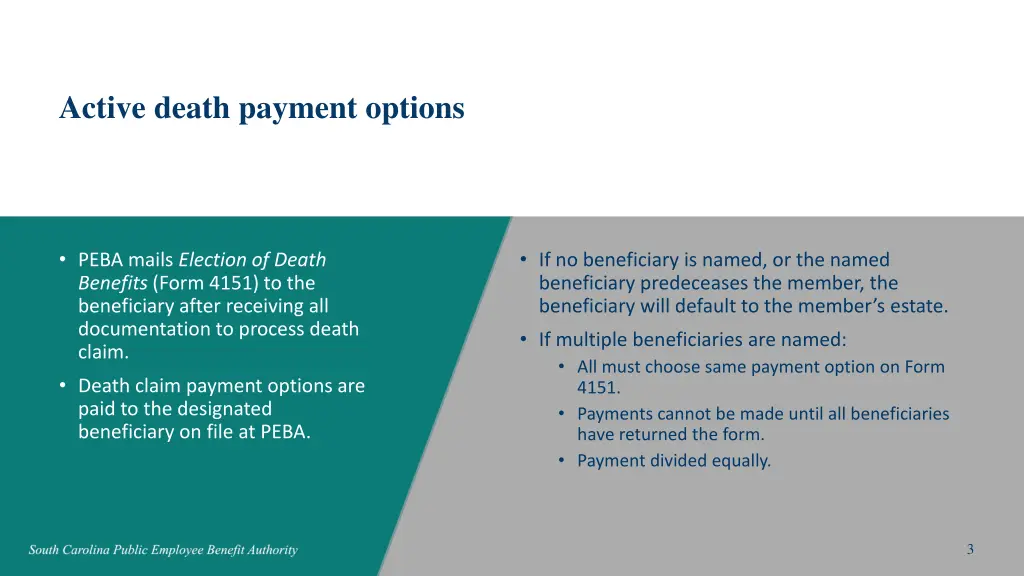 active death payment options