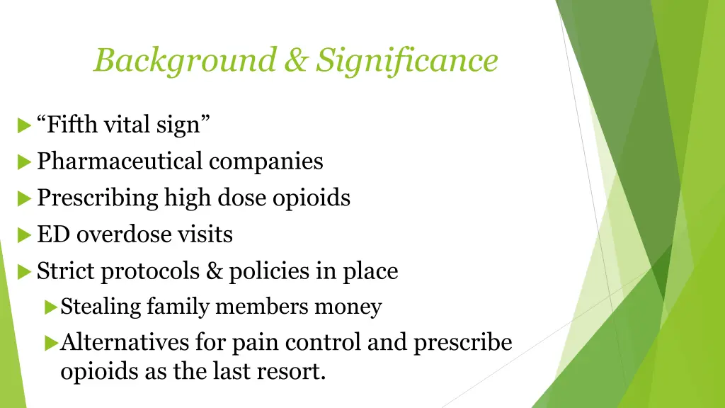 background significance