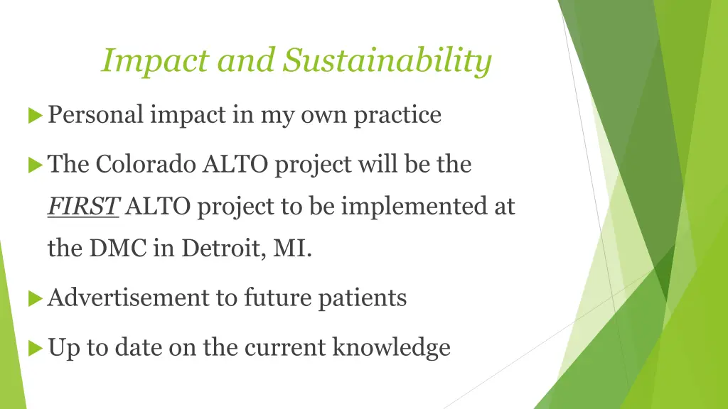 impact and sustainability