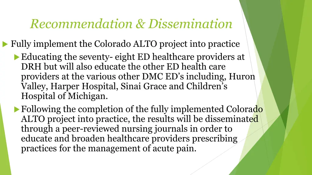 recommendation dissemination
