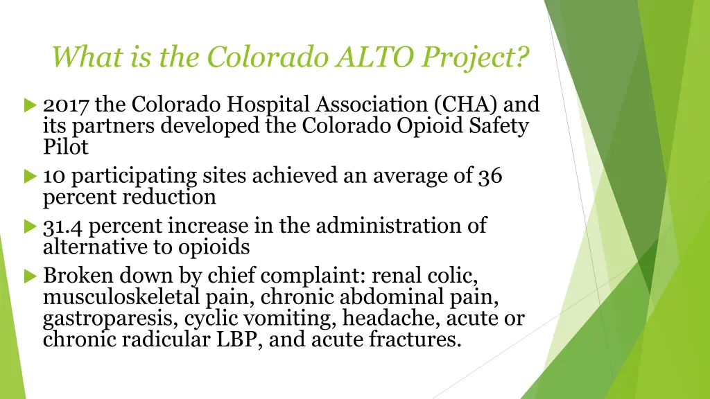 what is the colorado alto project