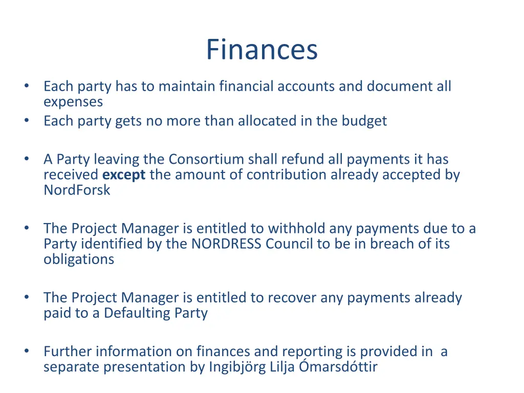 finances