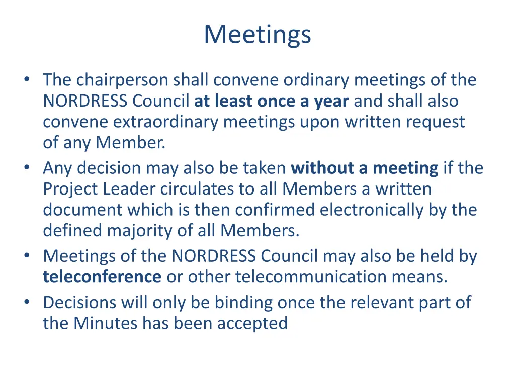 meetings