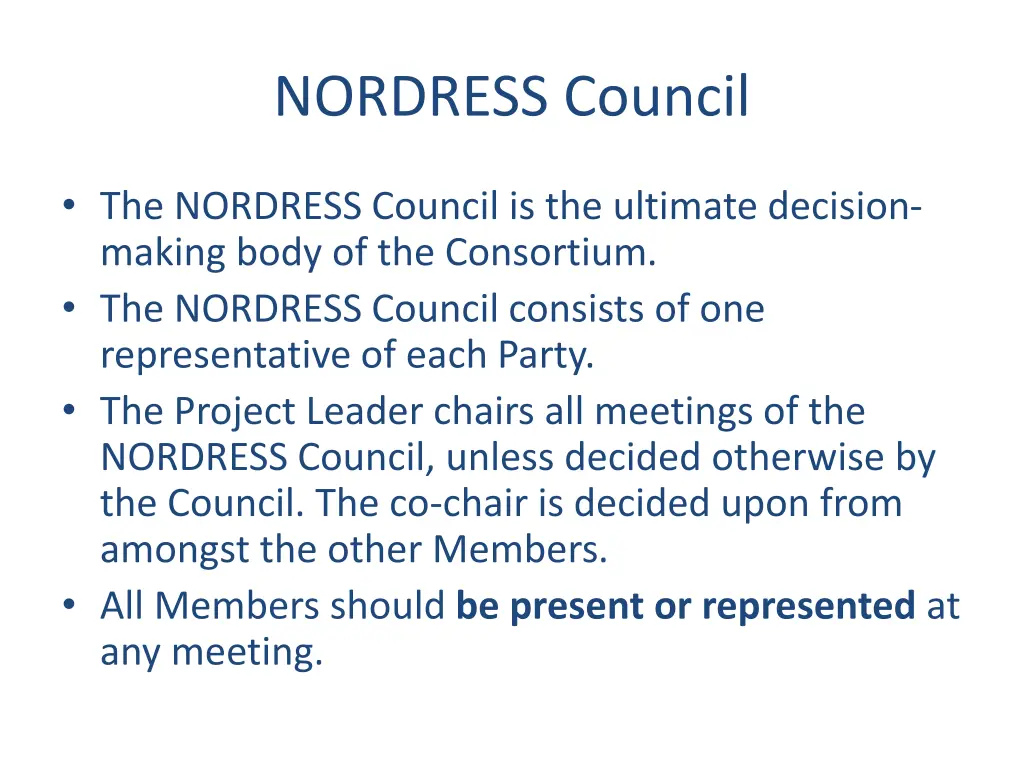 nordress council