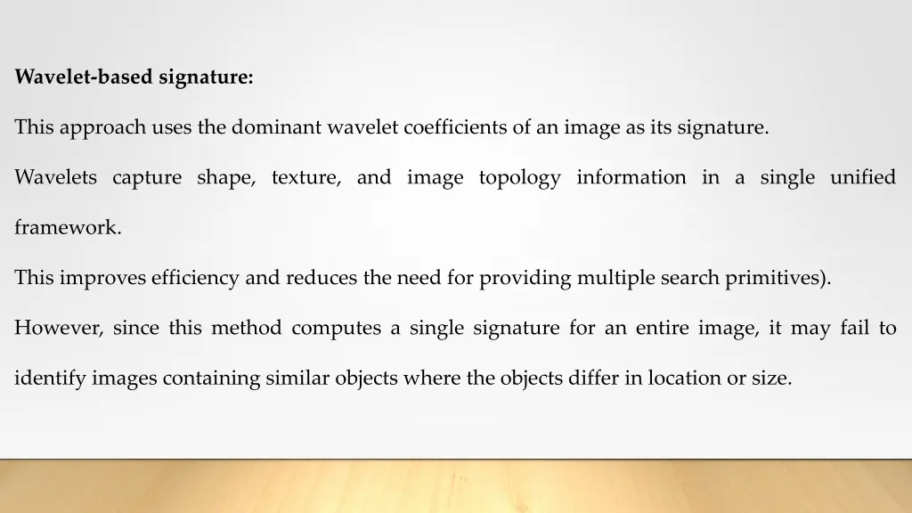 wavelet based signature