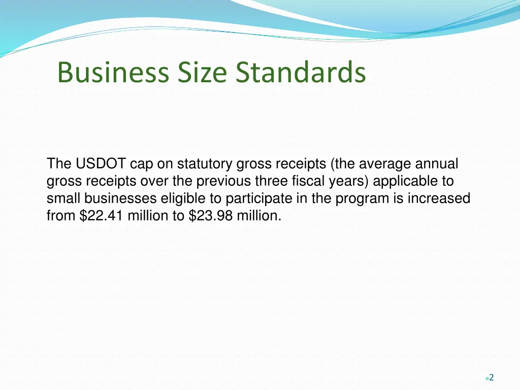business size standards