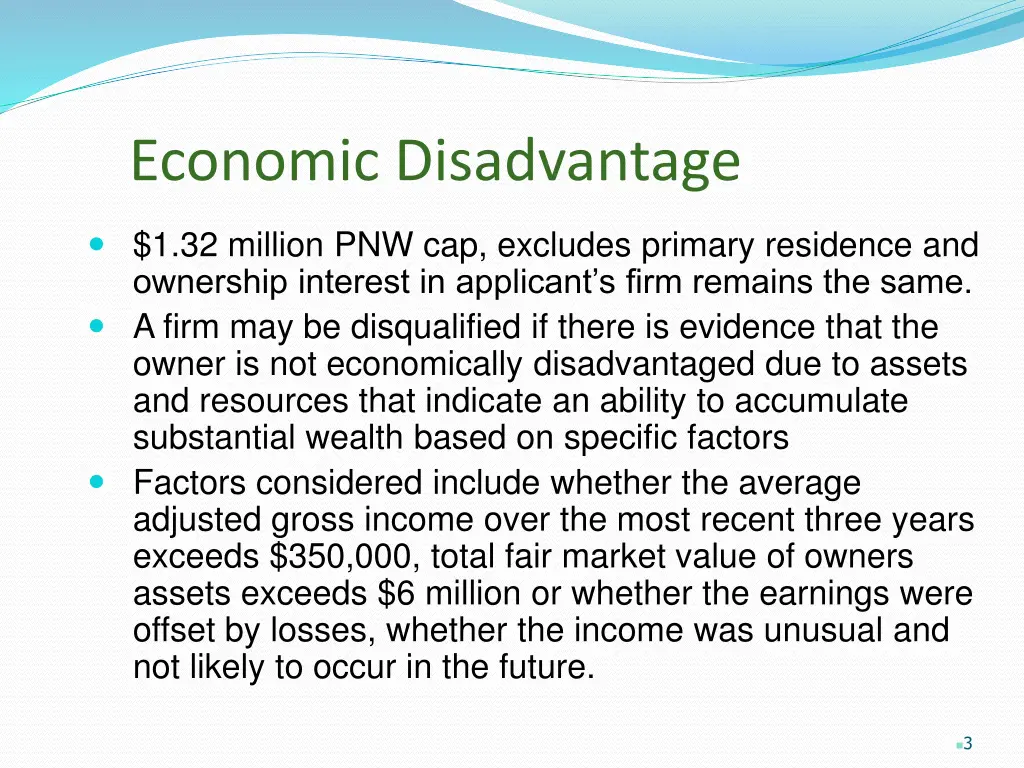 economic disadvantage