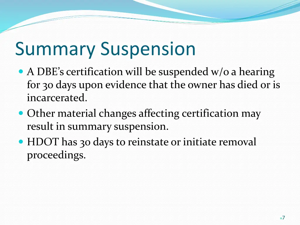 summary suspension