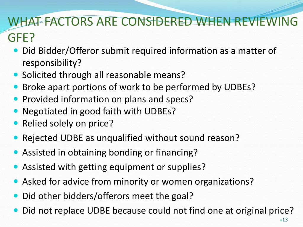 what factors are considered when reviewing
