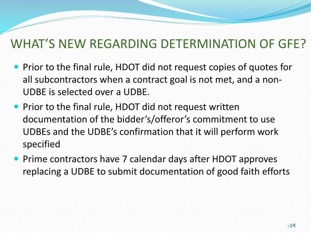 what s new regarding determination of gfe
