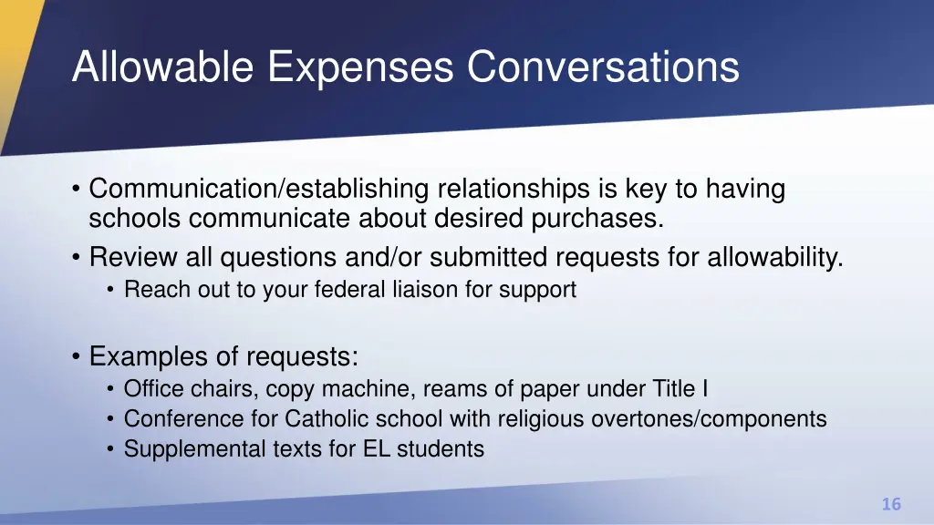 allowable expenses conversations