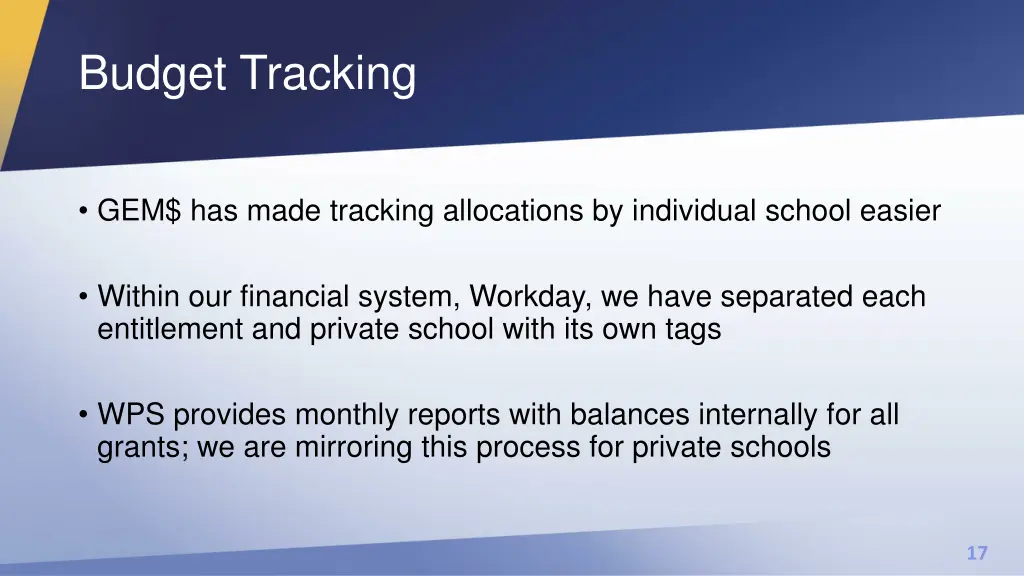 budget tracking