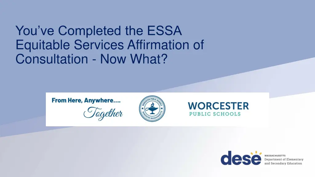 you ve completed the essa equitable services 1