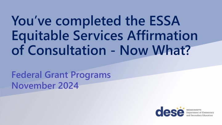 you ve completed the essa equitable services
