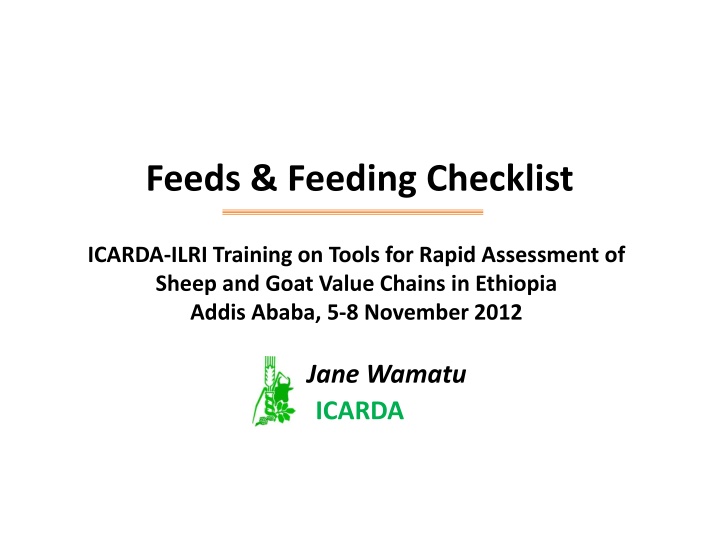 feeds feeding checklist