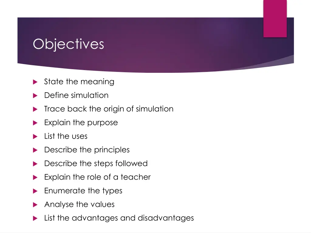 objectives
