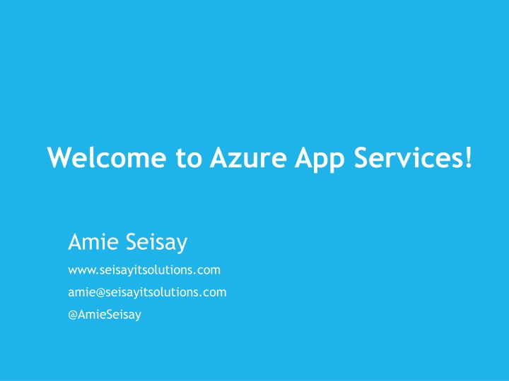 welcome to azure app services