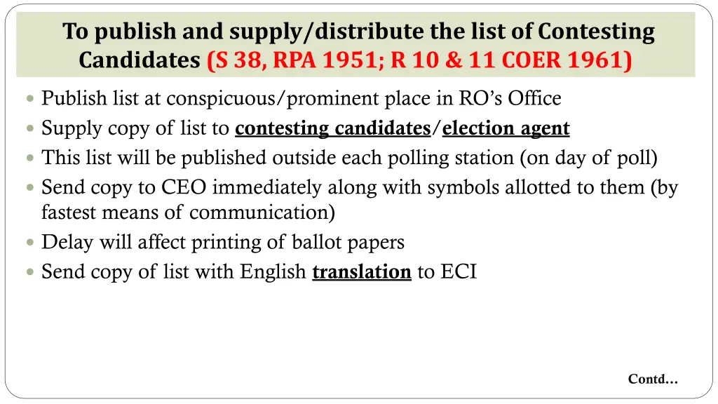 to publish and supply distribute the list