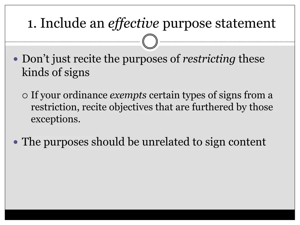 1 include an effective purpose statement 1