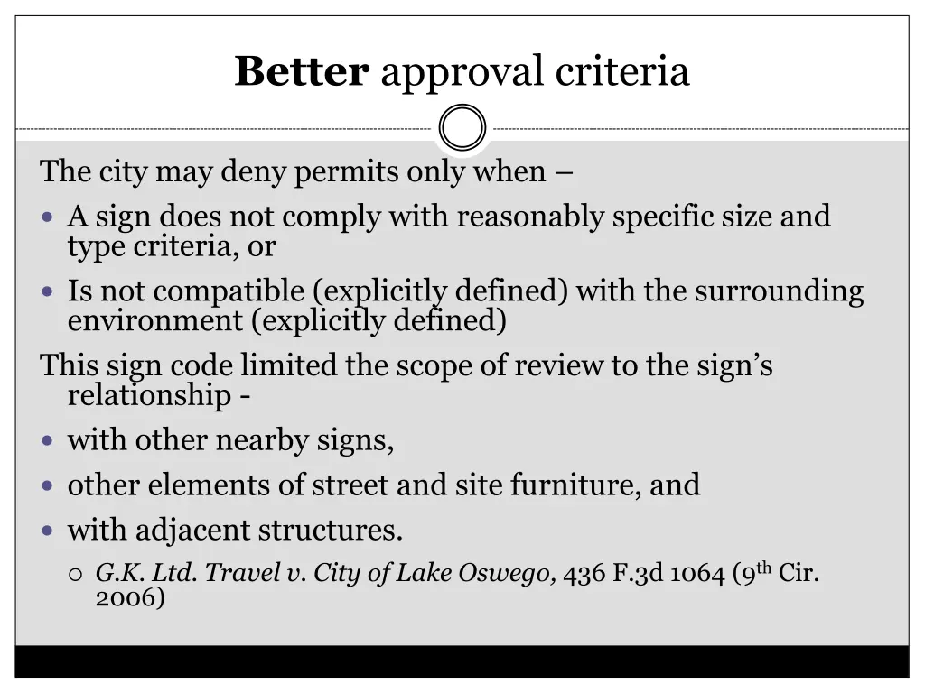 better approval criteria