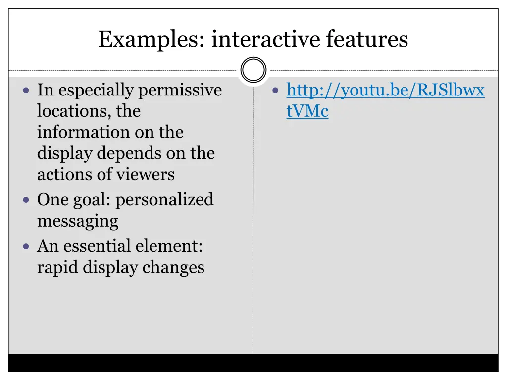 examples interactive features