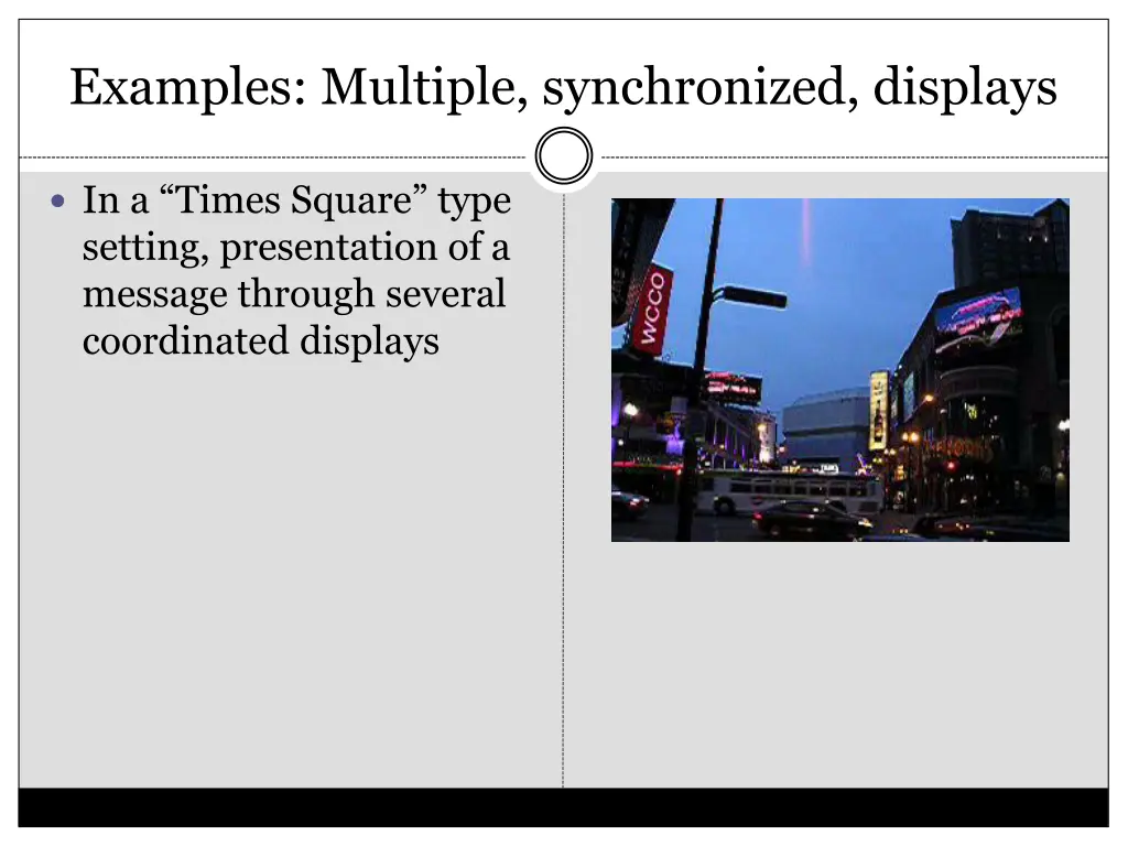 examples multiple synchronized displays