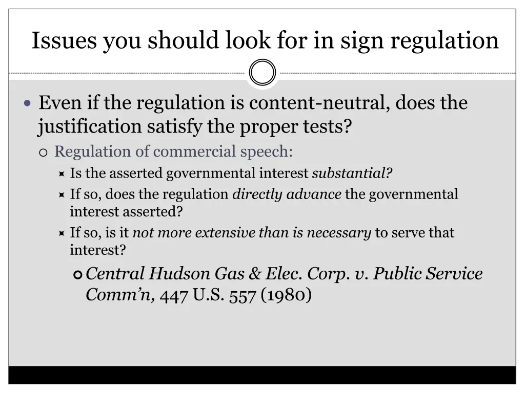 issues you should look for in sign regulation