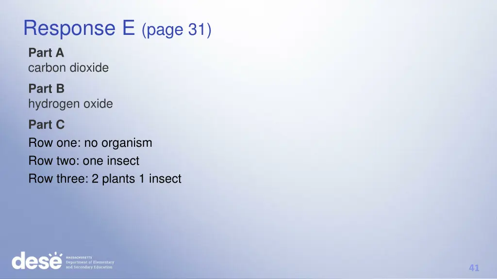 response e page 31 part a carbon dioxide
