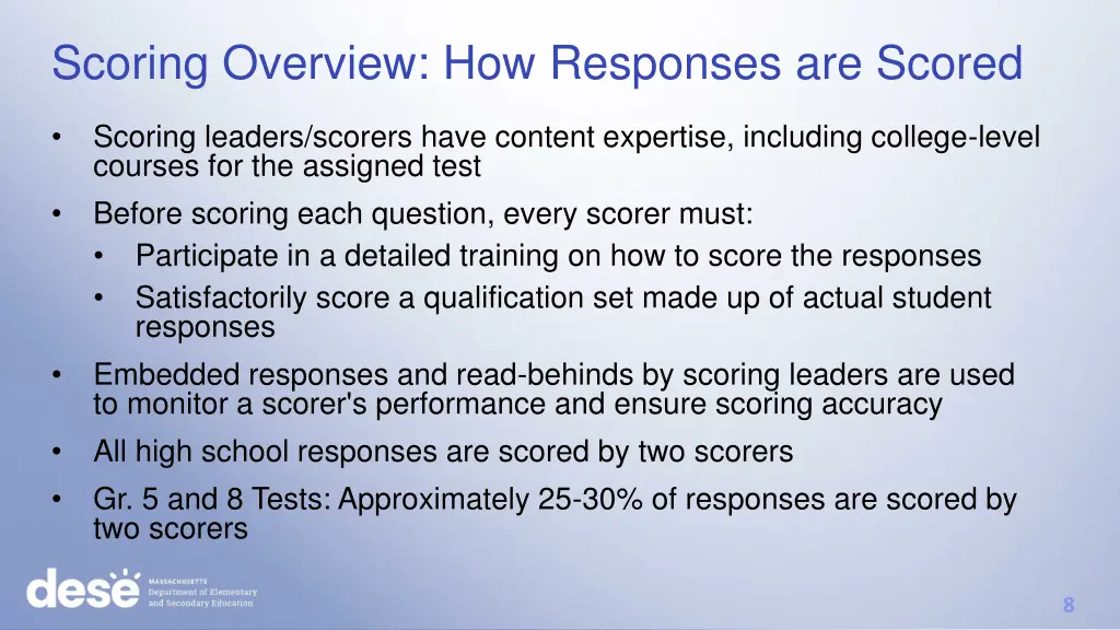 scoring overview how responses are scored