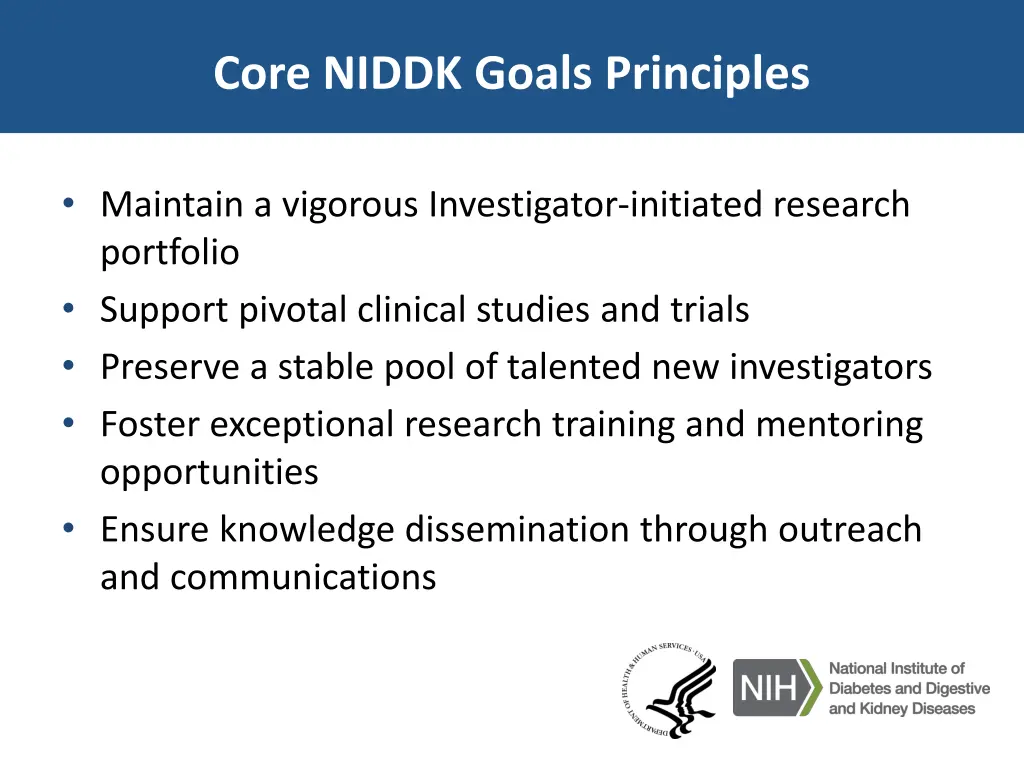 core niddk goals principles