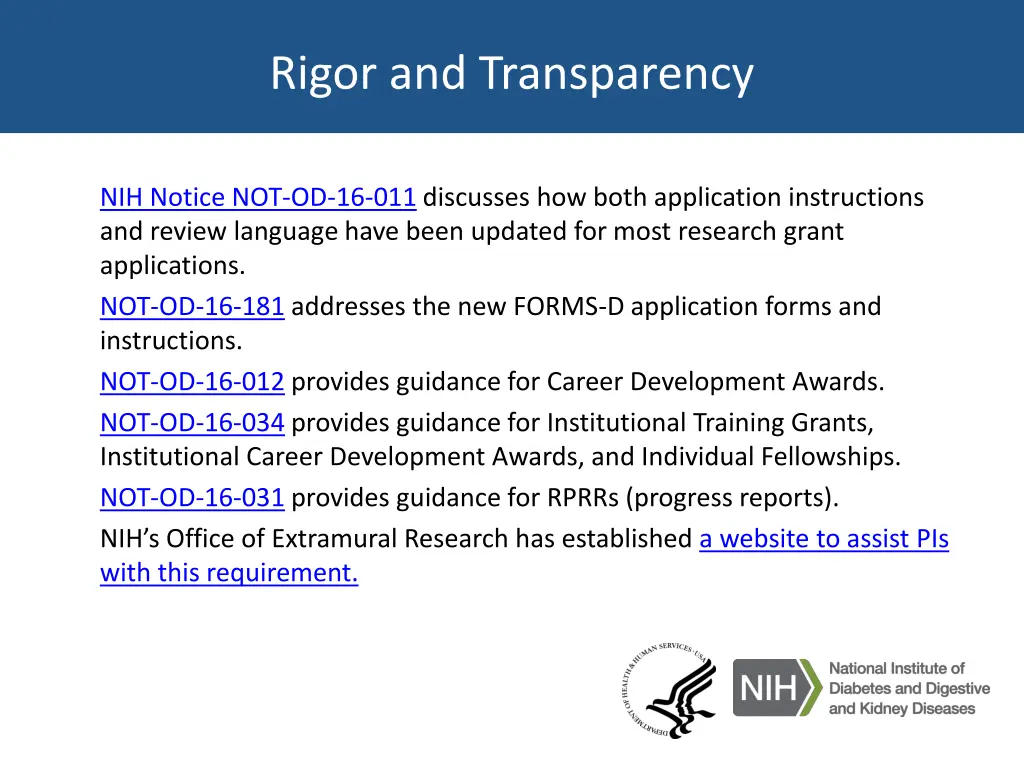 rigor and transparency