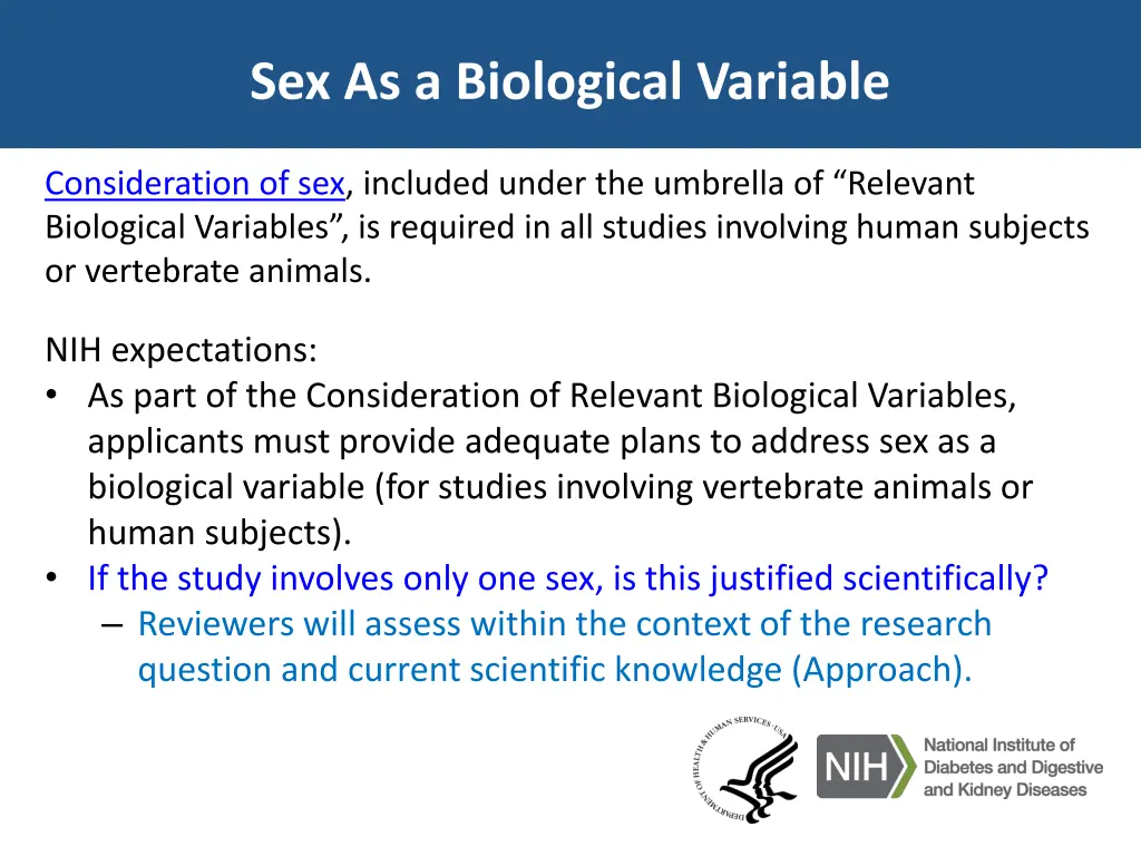sex as a biological variable