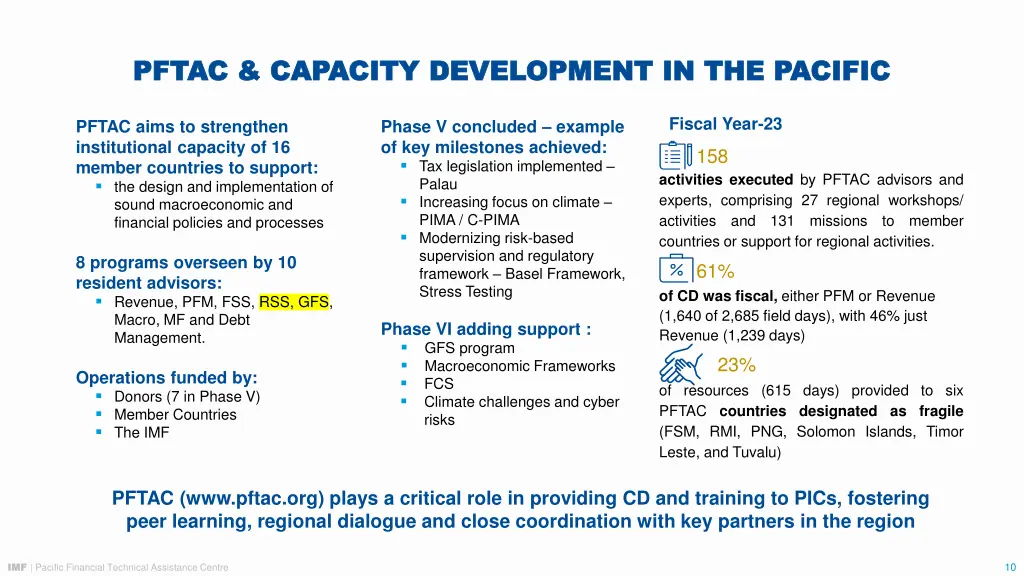 pftac capacity development in the pacific pftac