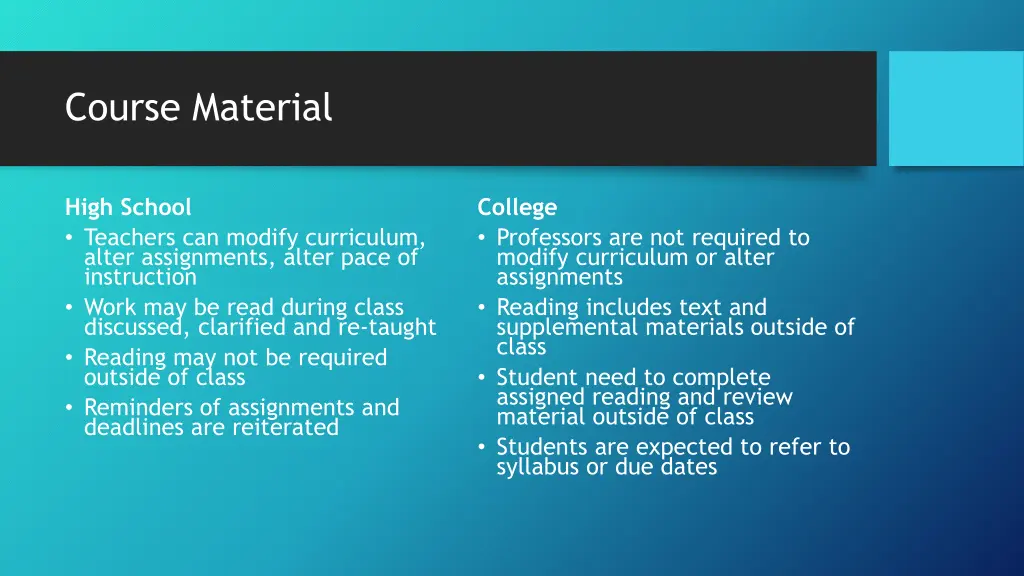 course material
