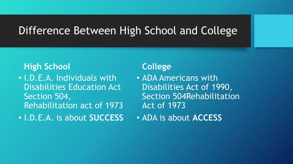 difference between high school and college