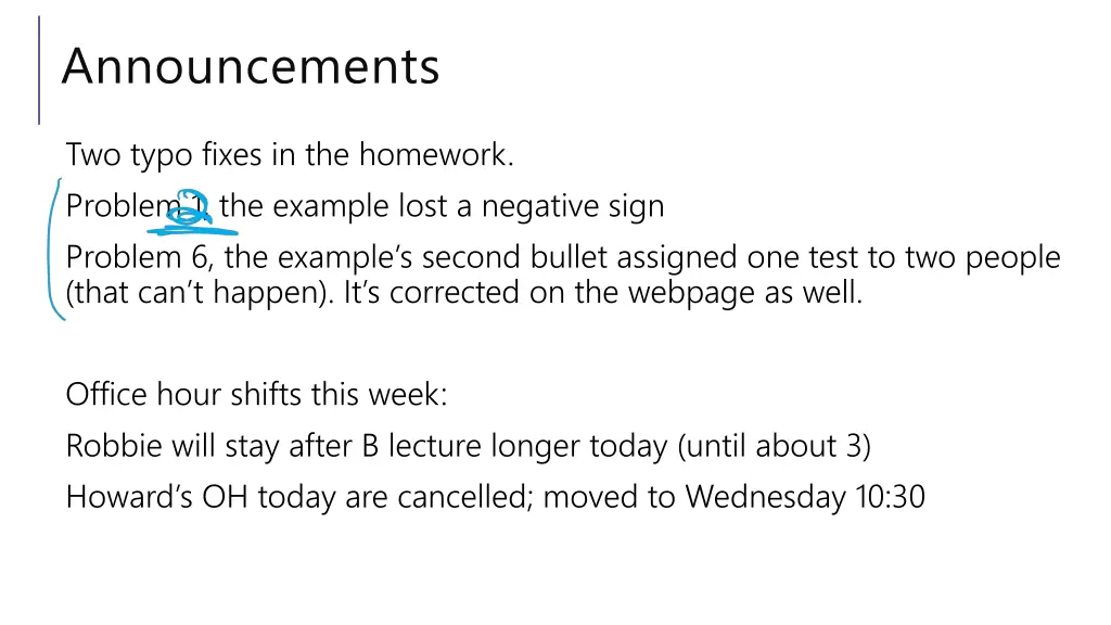 announcements