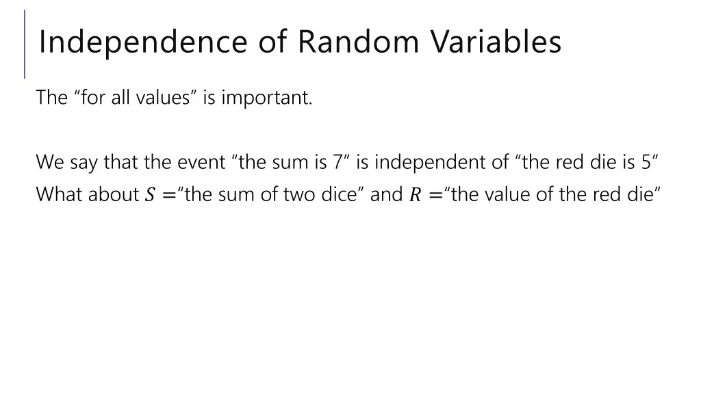 independence of random variables 1