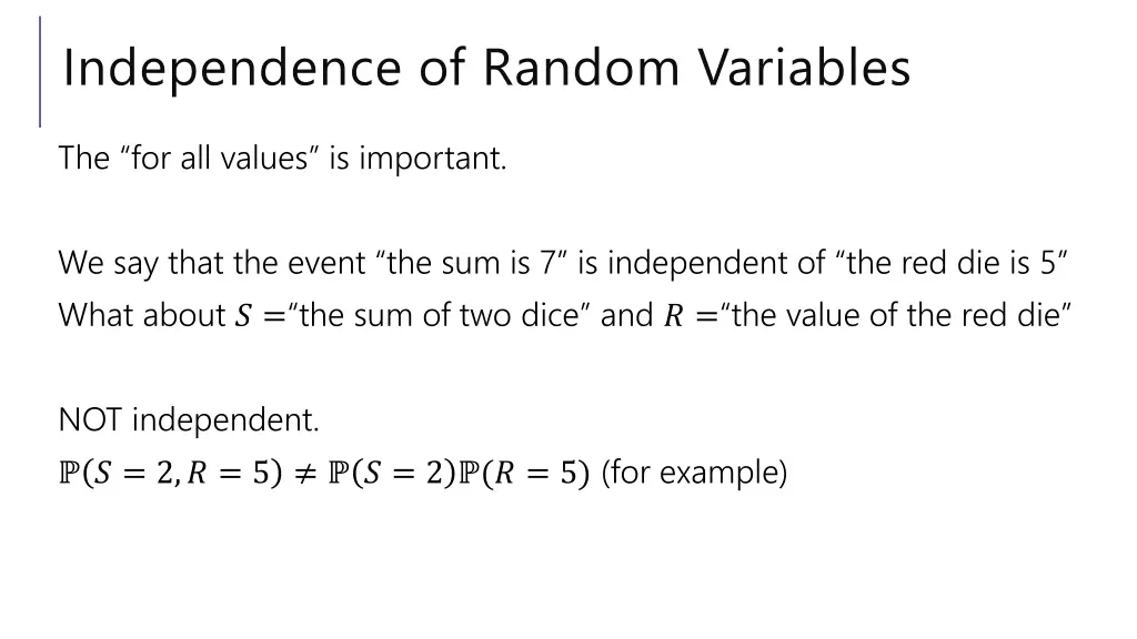 independence of random variables 2