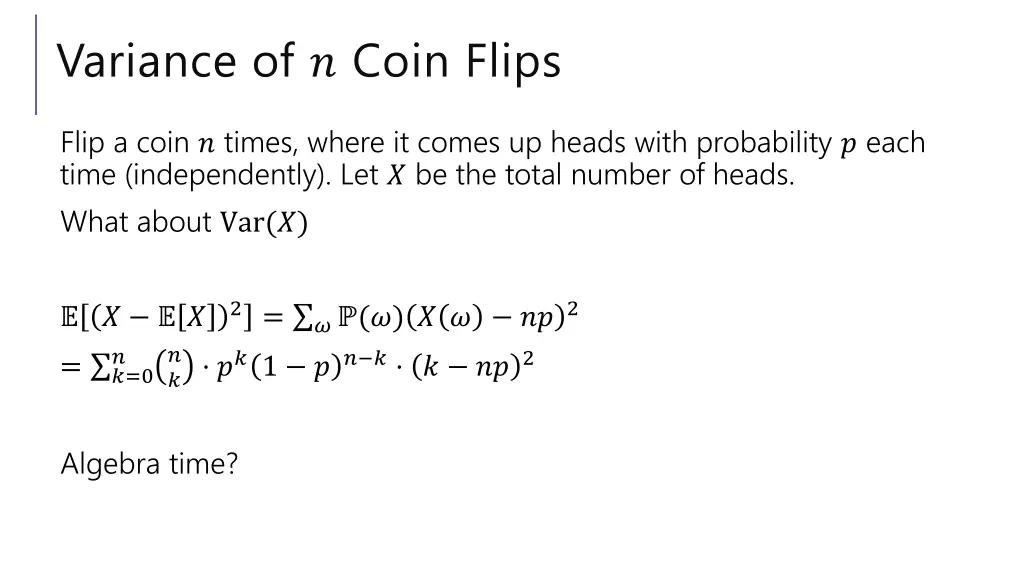 variance of coin flips 1