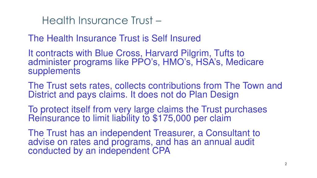 health insurance trust