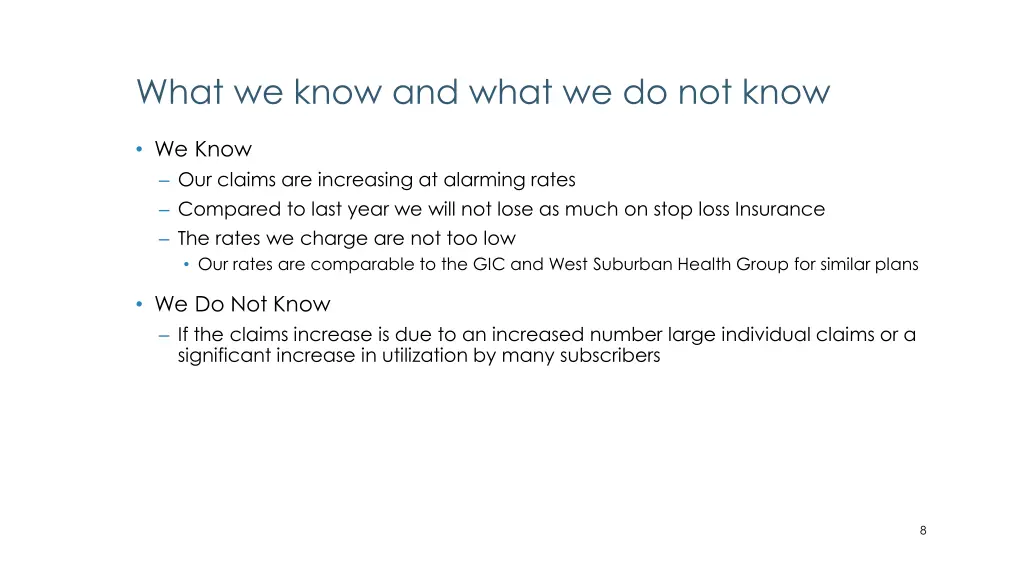 what we know and what we do not know