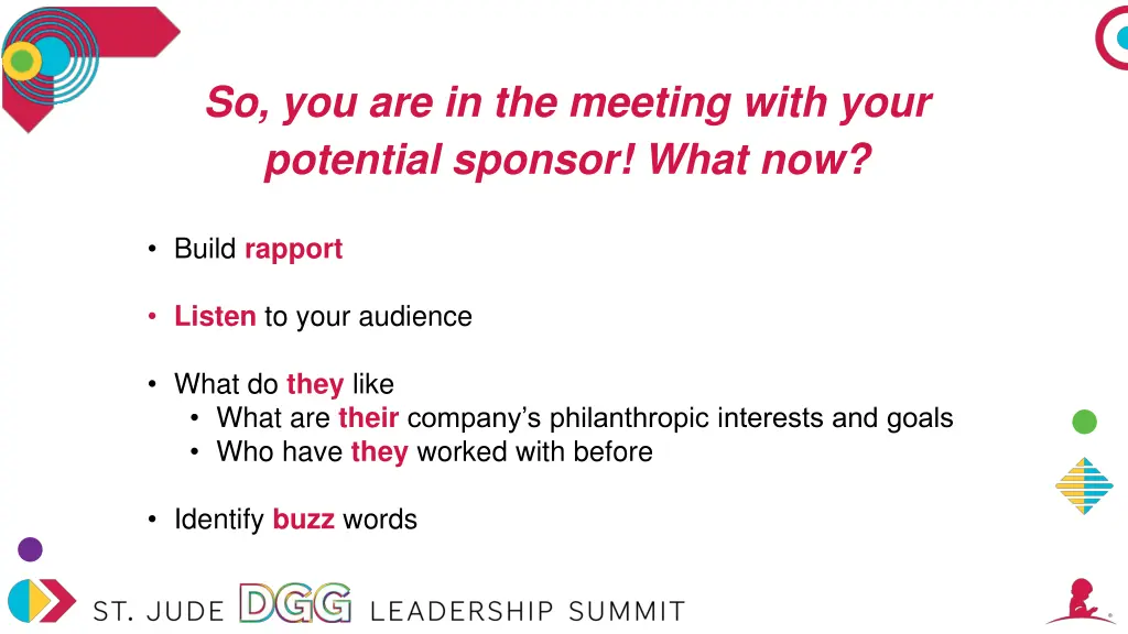 so you are in the meeting with your potential