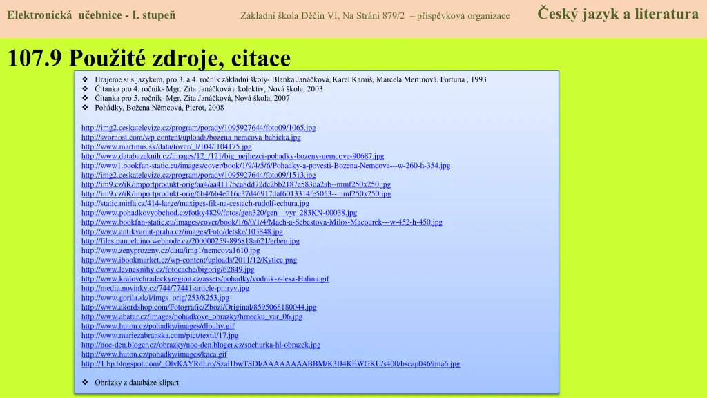 elektronick u ebnice i stupe z kladn kola 8