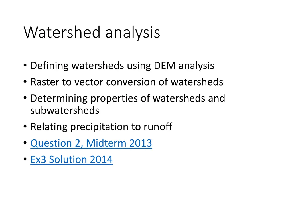 watershed analysis